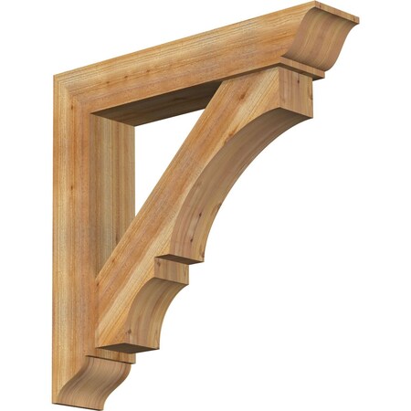 Ekena Millwork Balboa Traditional Rough Sawn Bracket w/ Offset Brace, Western Red Cedar, 8"W x 40"D x 40"H BKT0806X40X40BOA01RWR